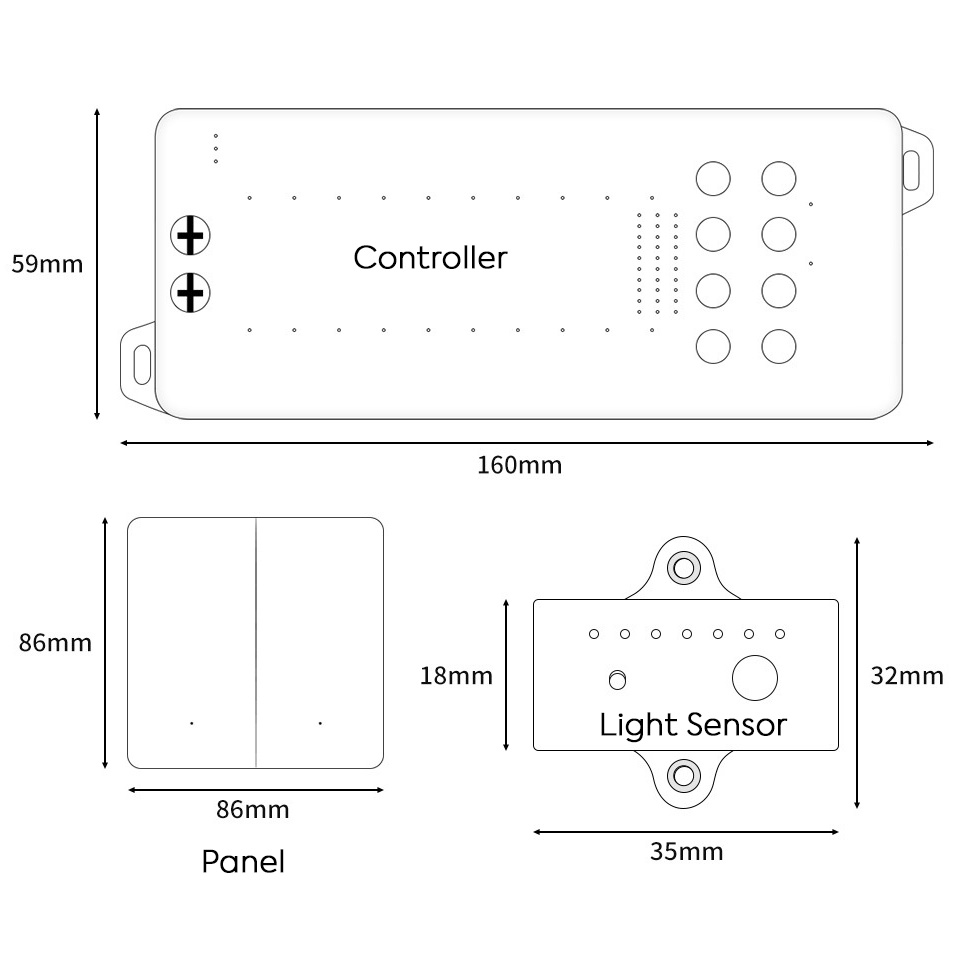 20CH Versatile LED Staircase Lighting Controller (Wireless Wall Panel Control + Motion Sensor) 20CH Versatile LED Staircase Lighting Controller (Wireless Wall Panel Control + Motion Sensor)